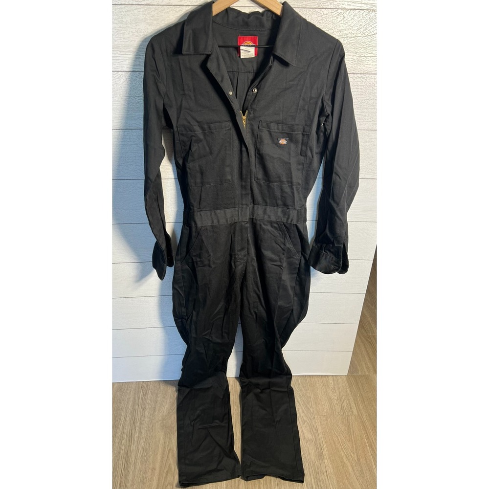 Dickies Long Sleeve Cotton Coveralls Jumpsuit FV483BK Black XS Workwear Overalls